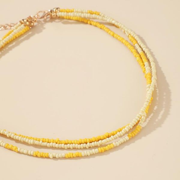 

chains bohemian colorful bead choker necklace for womenjewelry accessories multilayer handmade adjustable 2021, Silver