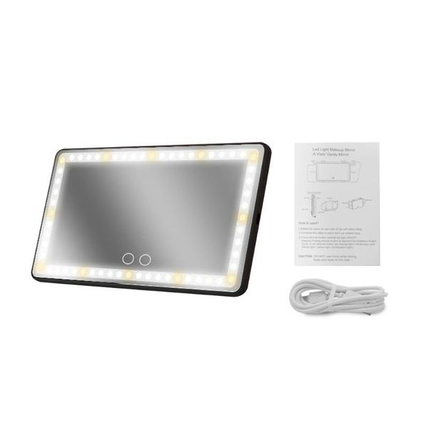 

other interior accessories vehicle sun visor usb rechargeable vanity cosmetic car makeup mirror with led lights touch control 3 modes travel