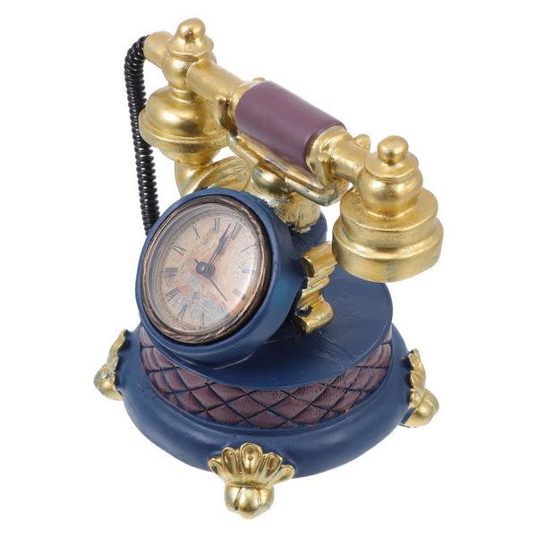 

wall clocks 1pc retro telephone clock ornament european style deskdecoration