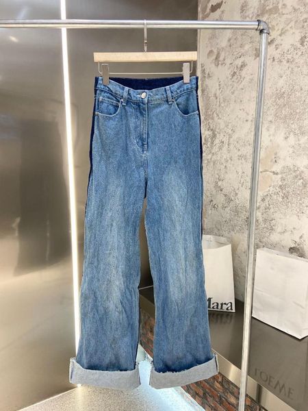

ladies fashion loose color matching jeans 0111 women's, Blue
