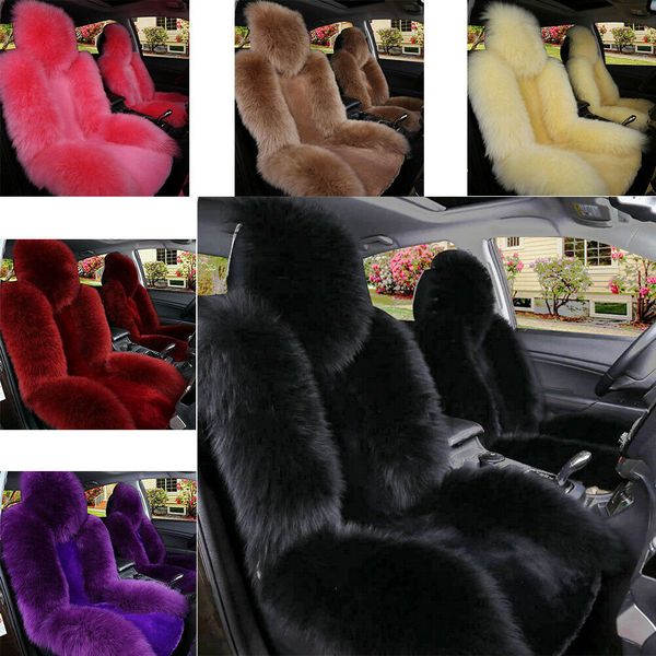 

multicolor premium quality skin front seat cover australian long wool sheep 1pcs
