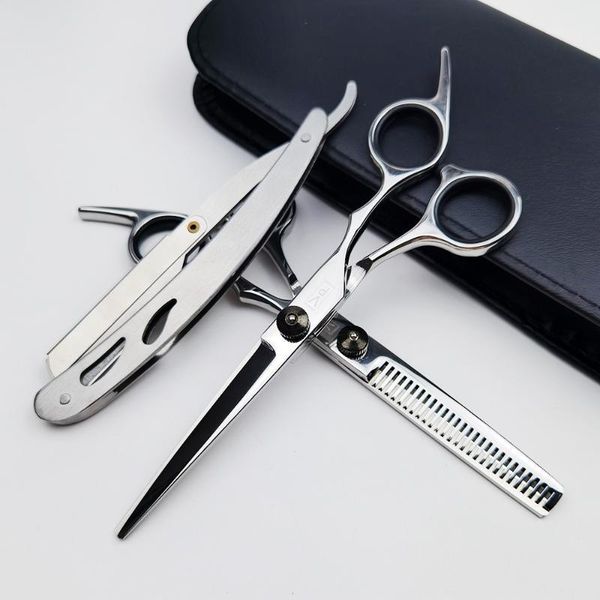 

professional hairdressing scissors flat and cutting thinning styling tool hair 6 inch black silver stylist1