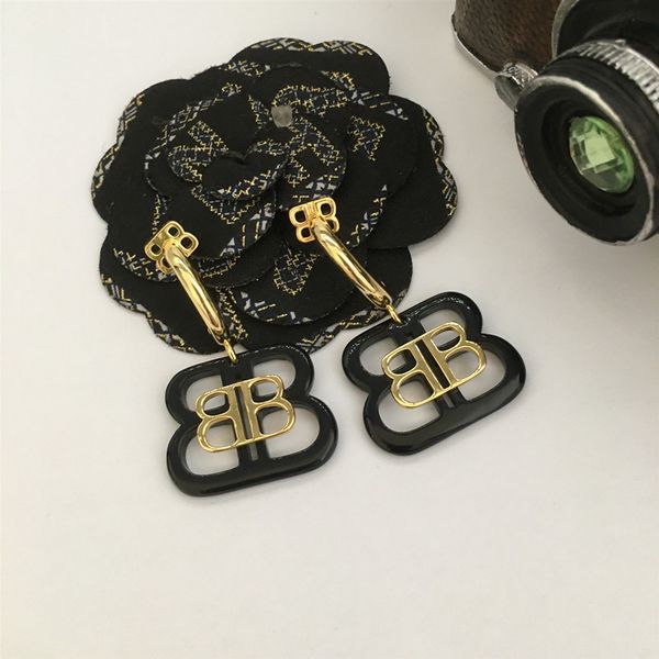 

special offer 70% off luxury jewelry fashionable personality letter color contrast fashion simple cool style earrings 925 silver needle xuru, Golden