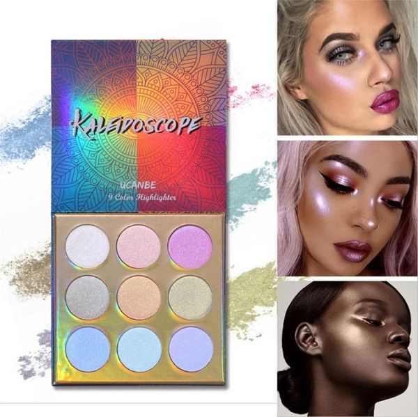 

eye shadow 9 colors shimmer eyeshadow palette highlighting powder