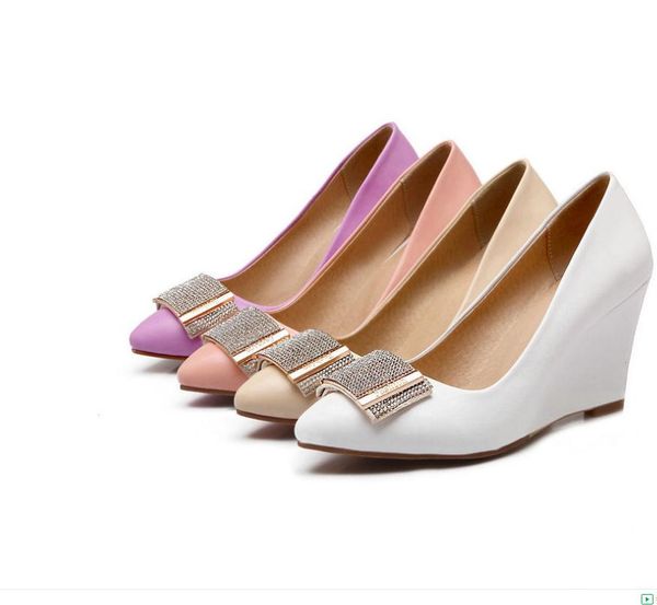 

women shoes in spring pointed end slope heel shallow mouth@716, Black
