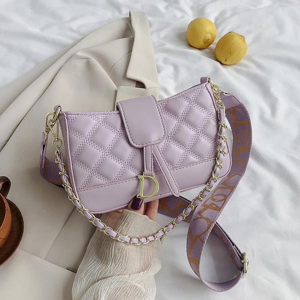 

evening bags axzspdy luxury women brand handbags chain shoulder slung portable small square bag with wide strap bolsas