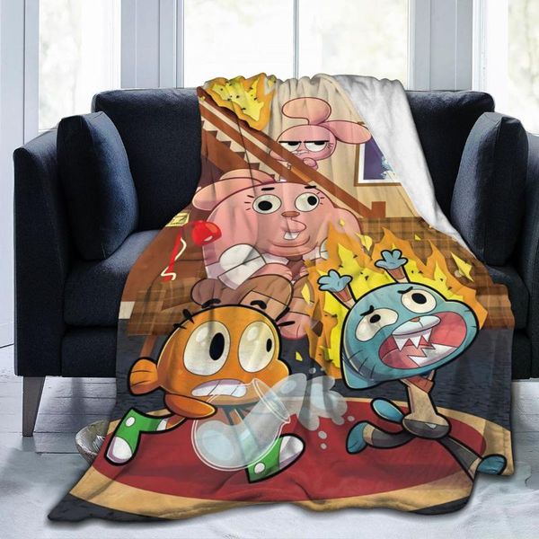 

blankets 2021 3d print amazing world of gumball blanket super soft warm microfiber fabric for kids