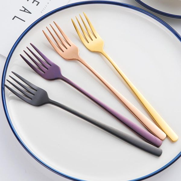 

forks 2pcs/set korean titanium stainless fork fruit picks bento kitchen accessories