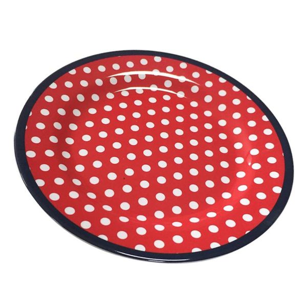 

dishes & plates 1pc 9" imitation porcelain plate dinner fruit thickened snack for home restaurant el (navy)