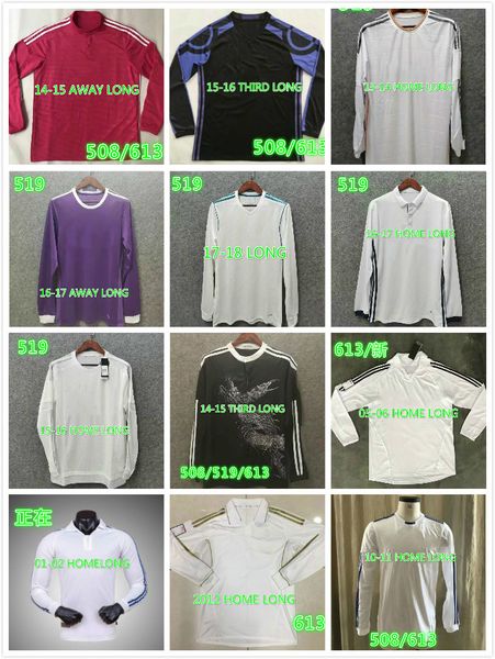 

zidane 01 07 seedorf r. carlos mens retro home away soccer jerseys 2011- raul kaka' sergio ramos long sleeve football shirt, Black