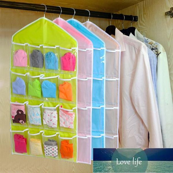 Novo Portable 16 Grid Closet Multi-Papel Saco Saco Socks Bra Underwear Rack Gancho De Armazenamento Armazenador Caixa De Armazenamento Da Parede