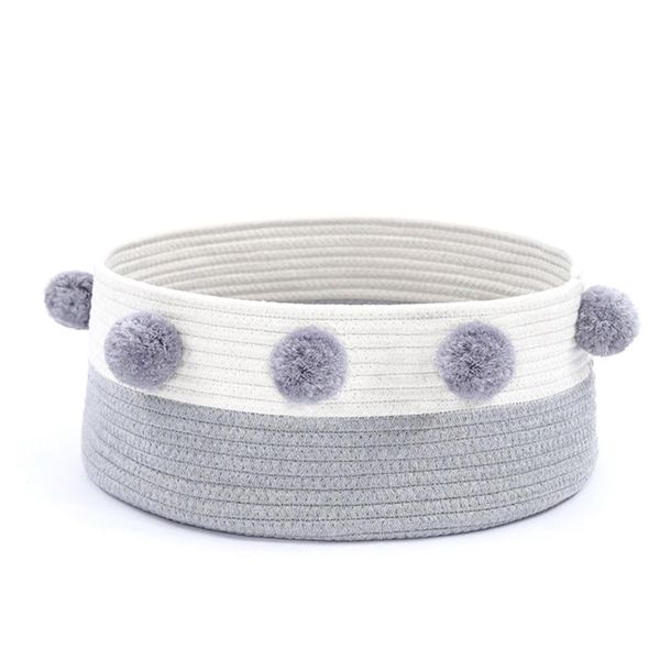 

plush ball round baskets house kennel nest nordic handmade sleeping summer cotton blend pet dog breathable soft cat bed beds & furniture