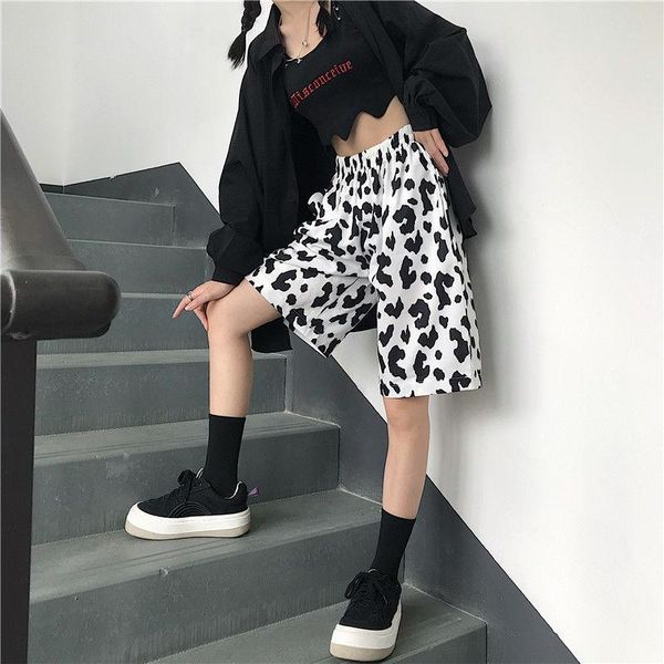 

women's shorts 2021 running sport for women streetwear elastic high waist wide leg, White;black