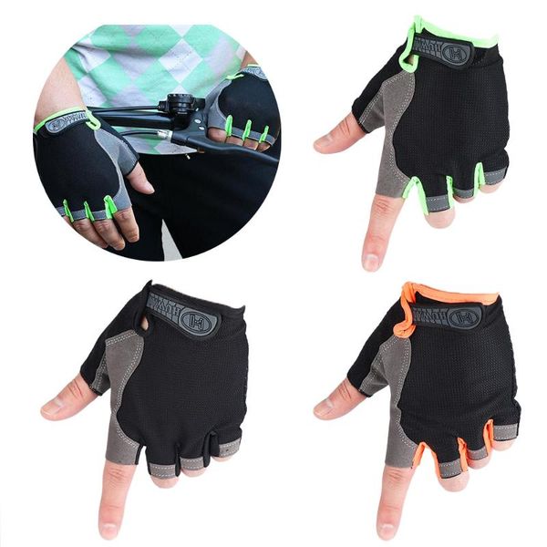 

cycling gloves half fingerless non-slip sport bicycle wrist mittens gym accessories fitness body equipment, Black