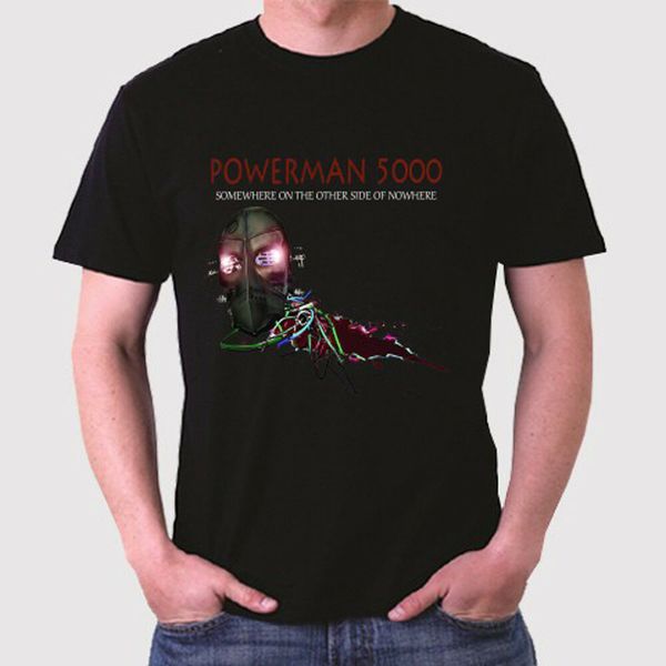 

New POWERMAN 5000 Logo Men's Black T-Shirt Size S to 3XL, White;black