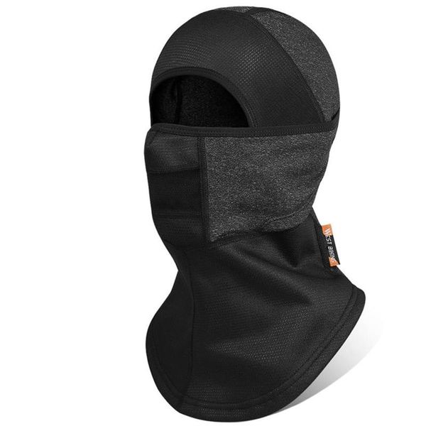 

thermal face mask cycling neck warmer motorcycle under helmet lining caps with ear covers ultimate hat & masks, Black