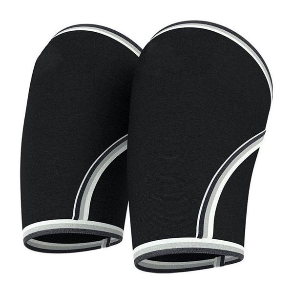 

elastic sports leg knee support brace wrap protector compression safety pad hiking cycling running fitness elbow & pads, Black;gray