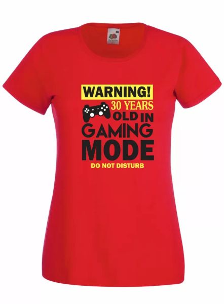 

t-shirt shirt women j2434 gift gamer 30 years gaming mode, White;black