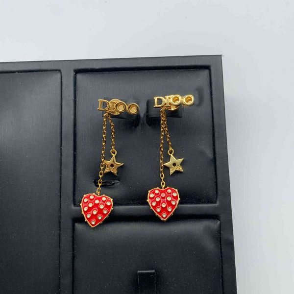 

2021 luxury designer jewelry 2021 valentine's day gift letter earrings female strawberry small fragrance simple net red, Silver