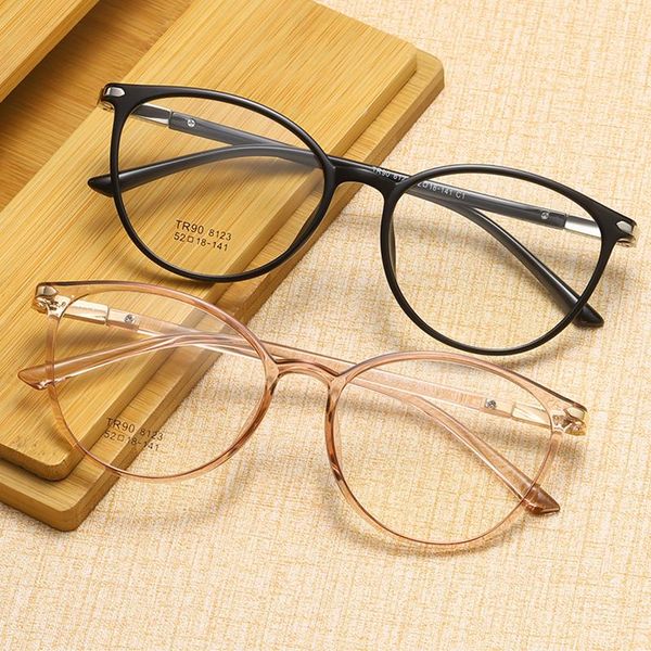 

fashion sunglasses frames round glasses frame woman men retro myopia optical metal clear lenses black gold eyeglasses oculos 8123