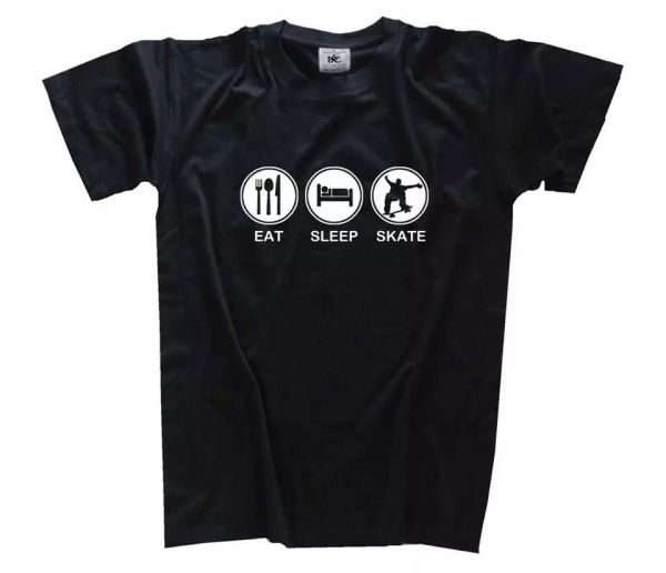 

eat sleep skate skateboard skating skater t-shirt s-xxxl, White;black