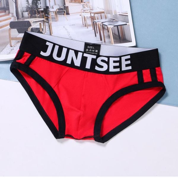 

underpants men's underwear briefs cotton fashion breathable low waist lycra three shorts, Black;white