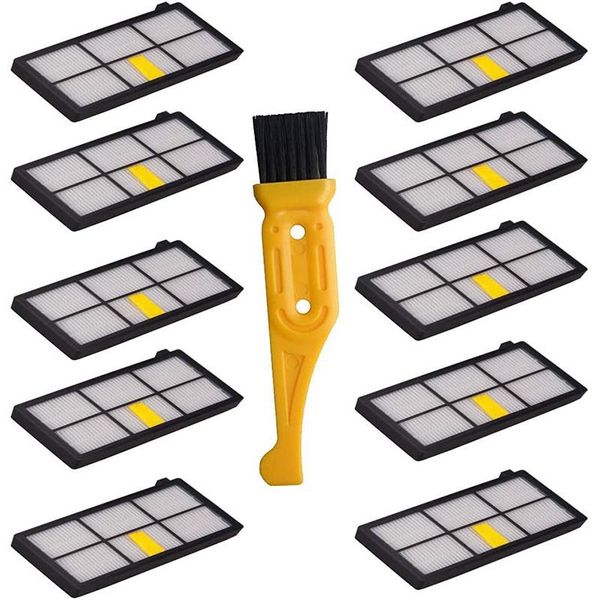 

vacuum cleaners 10 hepa filters and 1 cleaning brush for 800 900 series 860 870 871 880 960 980 cleaner robot