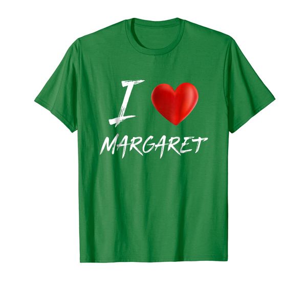 

i love heart margaret family name t shirt, White;black