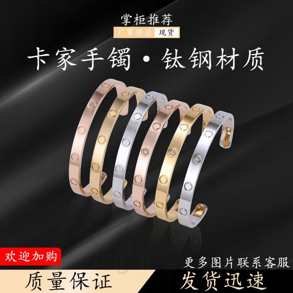 

bracelet titanium steel kajia c-shaped 18k rose gold plating trend personalized stainless jewelry factory, Black