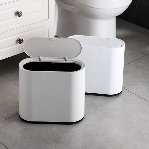 

waste bins 12l trash can household bathroom kitchen press-type bag holder garbage bin for toilet waterproof narrow seam
