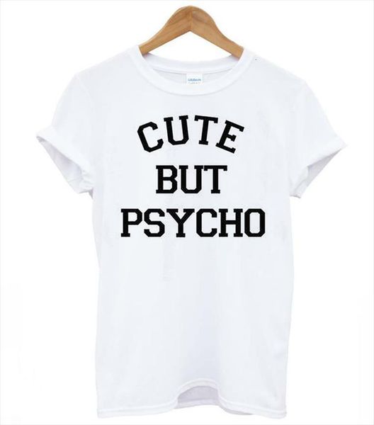 

cute but psycho letters mens men cotton casual funny tshirts for lady black white tee hipster, White;black