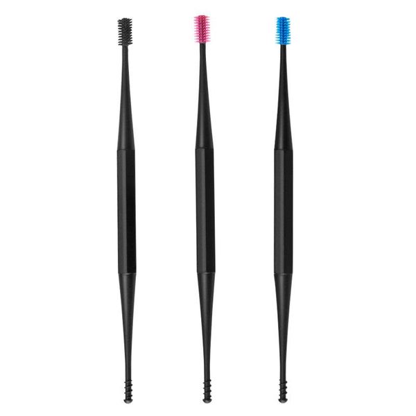 

electric nose & ear trimmers 1pcs soft silicone double head pick clean tool double-ended earpick wax curette remover cleaner spiral design