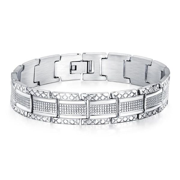 

link, chain fashion stainless steel bracelets & bangles vintage attractive men jewelry 316l charm man bracelet, Black