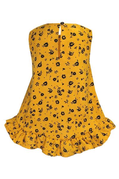 

summer season 100% natural viscose strap floral printed sleeveless woven dress girls asymmetric 1-8 ages girl's dresses, Red;yellow