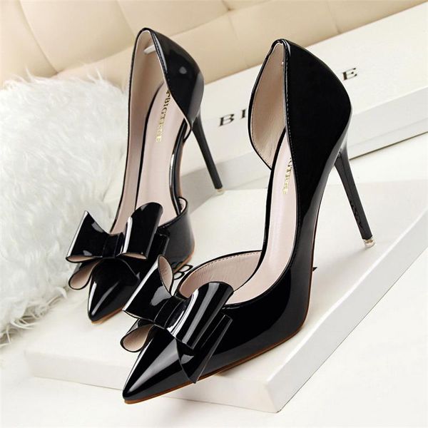 

dress shoes wedding bride valentine stiletto white heels ladies pumps pointed fetish high designer women luxury 2021, Black