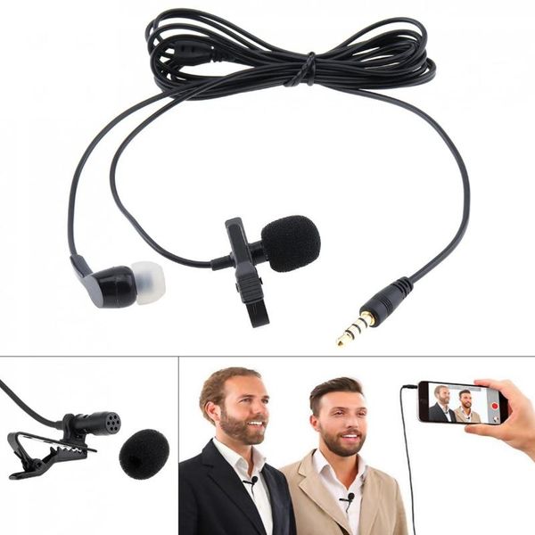 

microphones 4 pole 3.5mm mini headsets microphone suit mobile phone dslr clip-on lapel condenser for recording speaking lectures