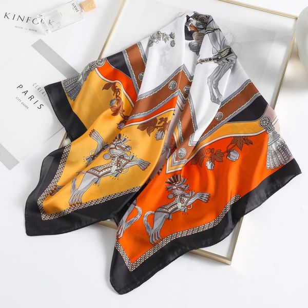 

horse print scarf large hijab foulard female square neckerchief women bandana headband scarves design spring shawl wrap, Blue;gray