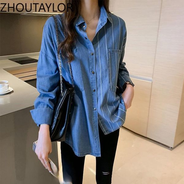 

women's blouses & shirts zhoutaylor women fashion casual full sleeve turn-down collar female single breasted straight autumn blouse fe, White
