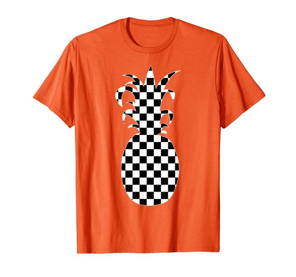 

checkered plaid pineapple fruit checkers summer cool foodie t-shirt, White;black