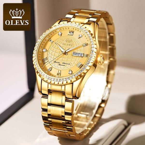 

olevs men mechanical watches brand luxury automatic gold rustless steel waterproof relogio masculino, Slivery;brown