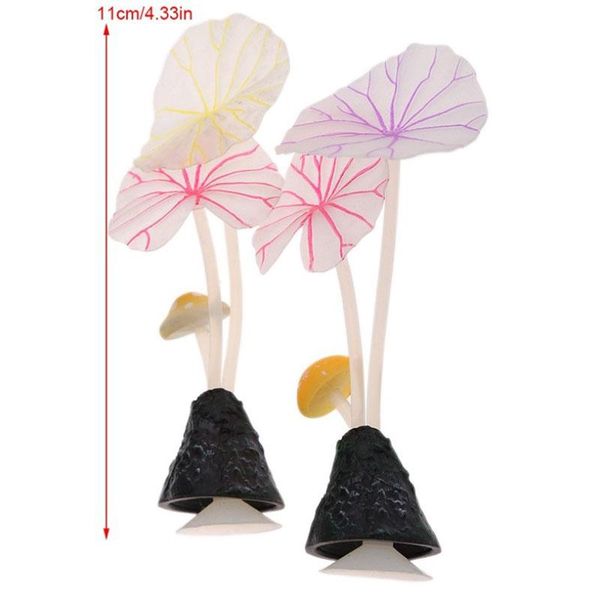 

decorations artificial aquarium plant decor fish tank simulated lotus high-quality fluorescent decoration