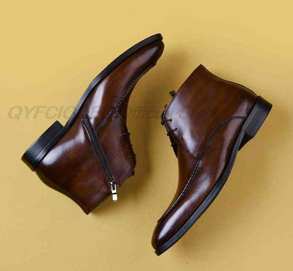 

dress shoes autumn men's chelsea boots genuine cow leather mens boot wedding lace up martins man black brown 2q14