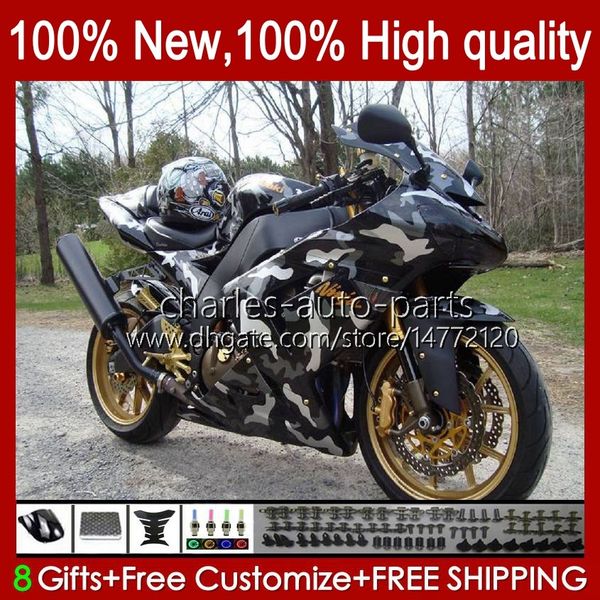 Body Camouflage Stock Kit OEM für KAWASAKI NINJA ZX1000C ZX 10 R 1000 CC ZX1000 04-05 Karosserie 9No.55 ZX 10R 1000CC ZX10R 04 05 ZX-10R ZX1000CC 2004 2005 Motorradverkleidung