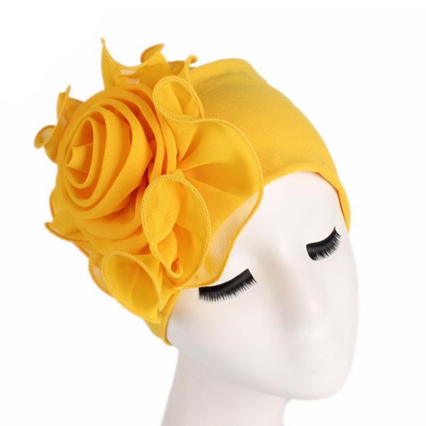 

hair accessories bamboo fiber women's turban big flower headwear muslim style comfortable headscarf