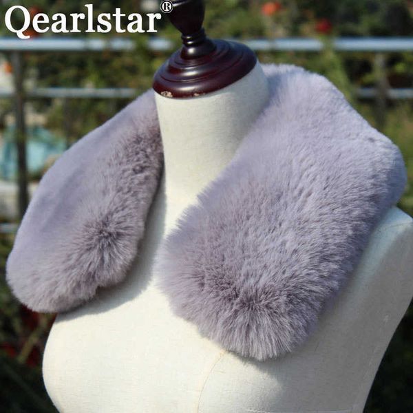 

2020 new faux rex rabbit fur collar 55cm jacket coat fur collar fluffy soft male female fur scarves winter clothes decor zkg31 h0923, Silver