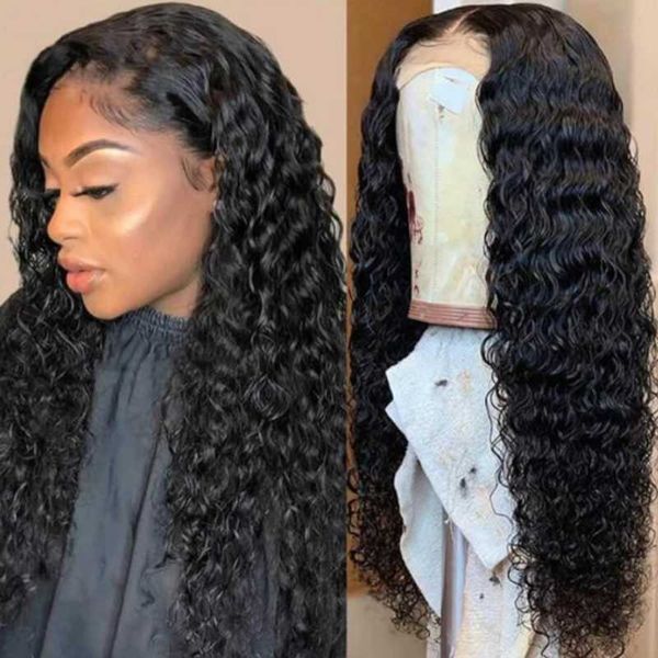 

lace wigs desgirl brazilian hair deep wave wig part human remy pre plucked glueless 13x5x1 t for black women, Black;brown