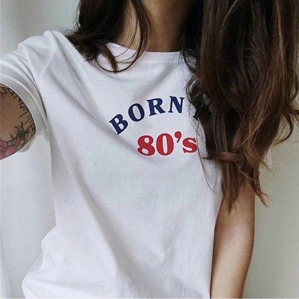 

women's t-shirt 100% cotton 2021 summer t shirt women white 80s tshirt harajuku letter print 90s kpop korean tee vintage shirts