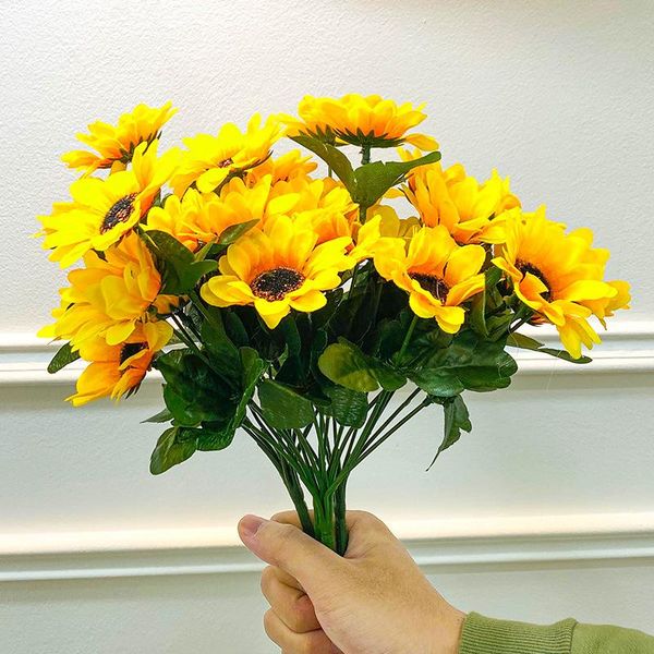 

heads flower artificial flowers daisy home decor sunflower diy party garden wedding decoration office plant fake 30cm decorative & wreaths