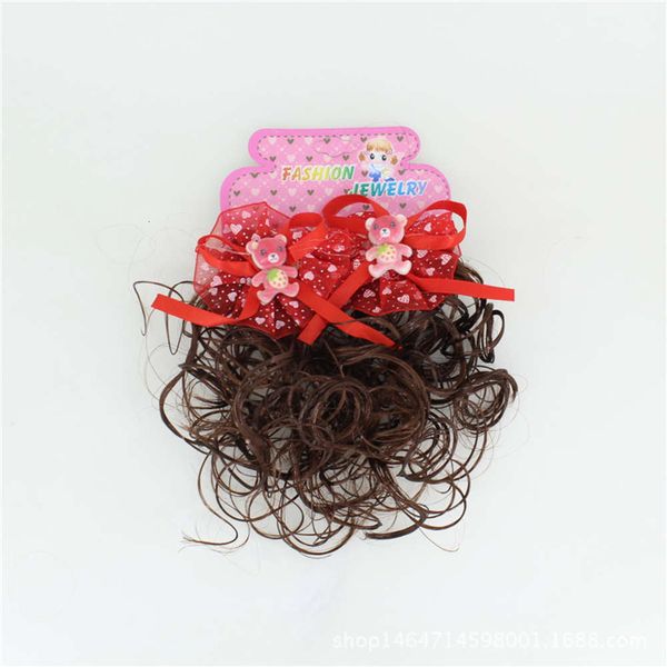 

hairpin korean version of children's wig hairpin girl's performance bow head flower braid baby headdress hair ball beads, Golden;silver