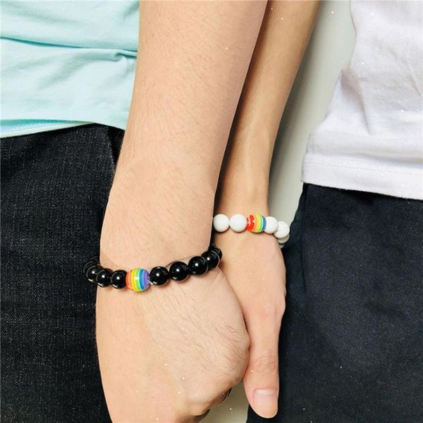 

beaded, strands 2022 bracelet girlfriend fashion natural stone men's and women's christmas gift jewelry, Black